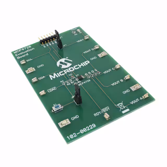 MCP4728EV Microchip Technology  Cartes d'évaluation - Convertisseurs numériques-analogiques (DAC)